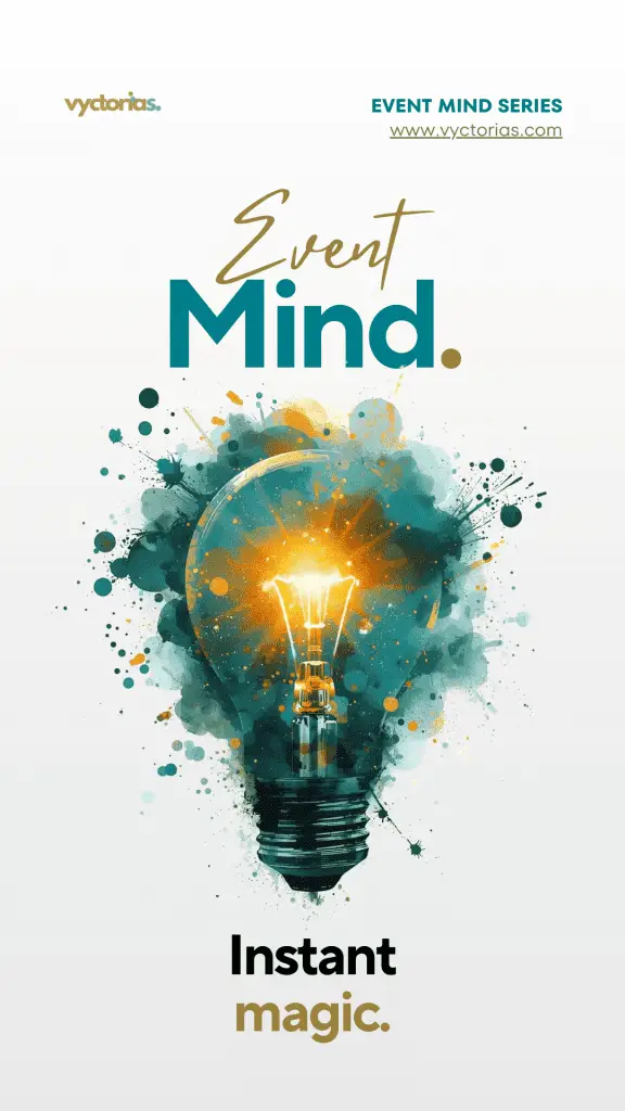 Glowing watercolor lightbulb symbolizing instant creativity and Event Mind inspiration.